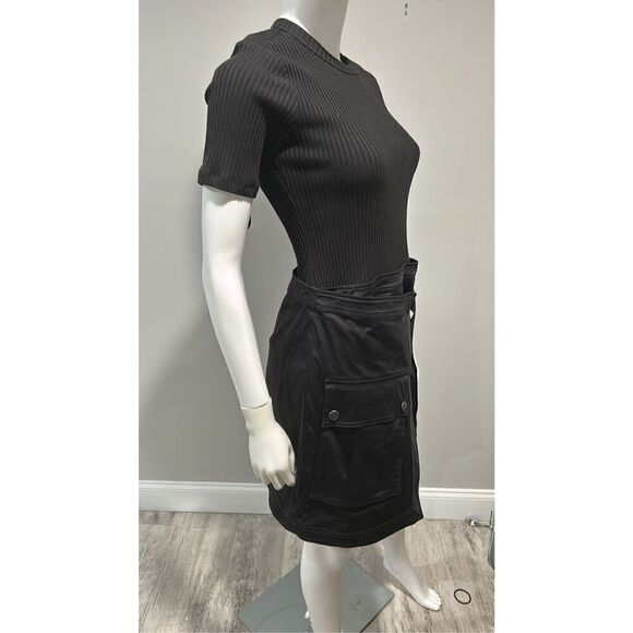 Veronica Beard Valerio Black Stretch Cotton Wrap-Effect Minidress Size Smalll - Picture 8 of 12